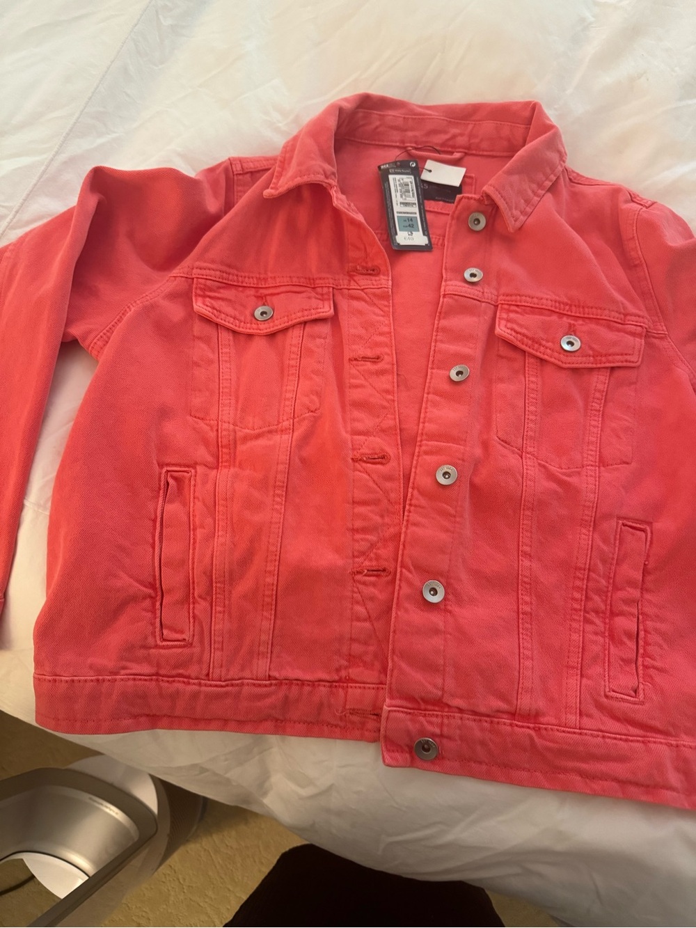 Marks & Spencer Coral Pink Denim Jacket - Button-Front